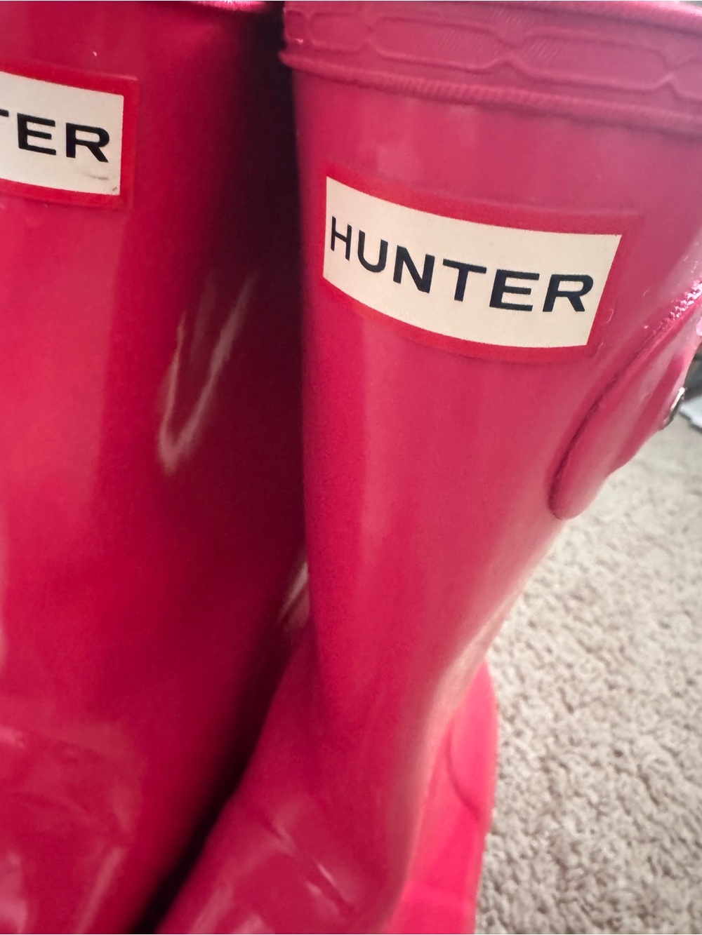 Hot Pink Gloss Short Hunter Rain Boots - Picture 9 of 9